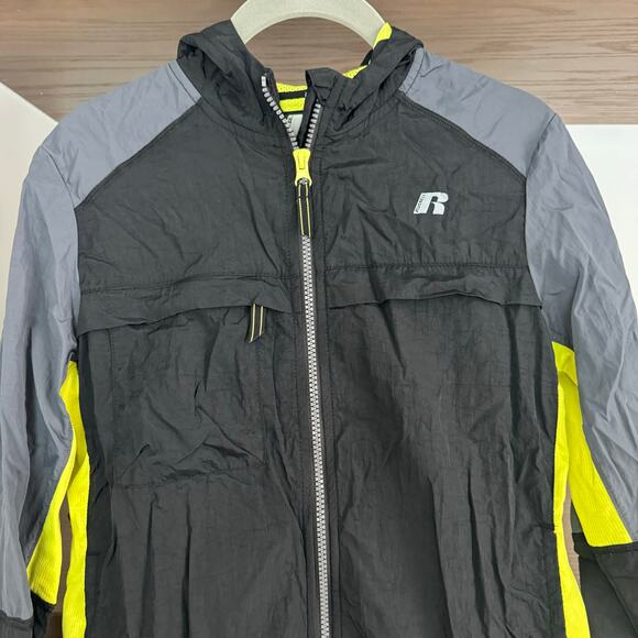 Russell Hooded Lightweight Jacket in Black - Picture 2 of 5